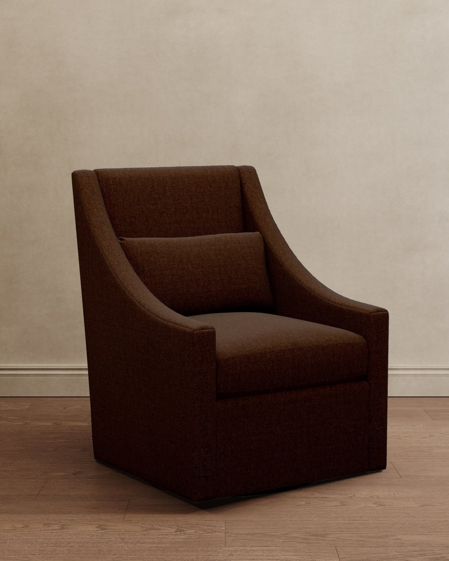 Lotus Lounger Swivel Chair Dark Brown Velvet - Marble Lotus - Lotus Lounger Swivel Chair Dark Brown Velvet