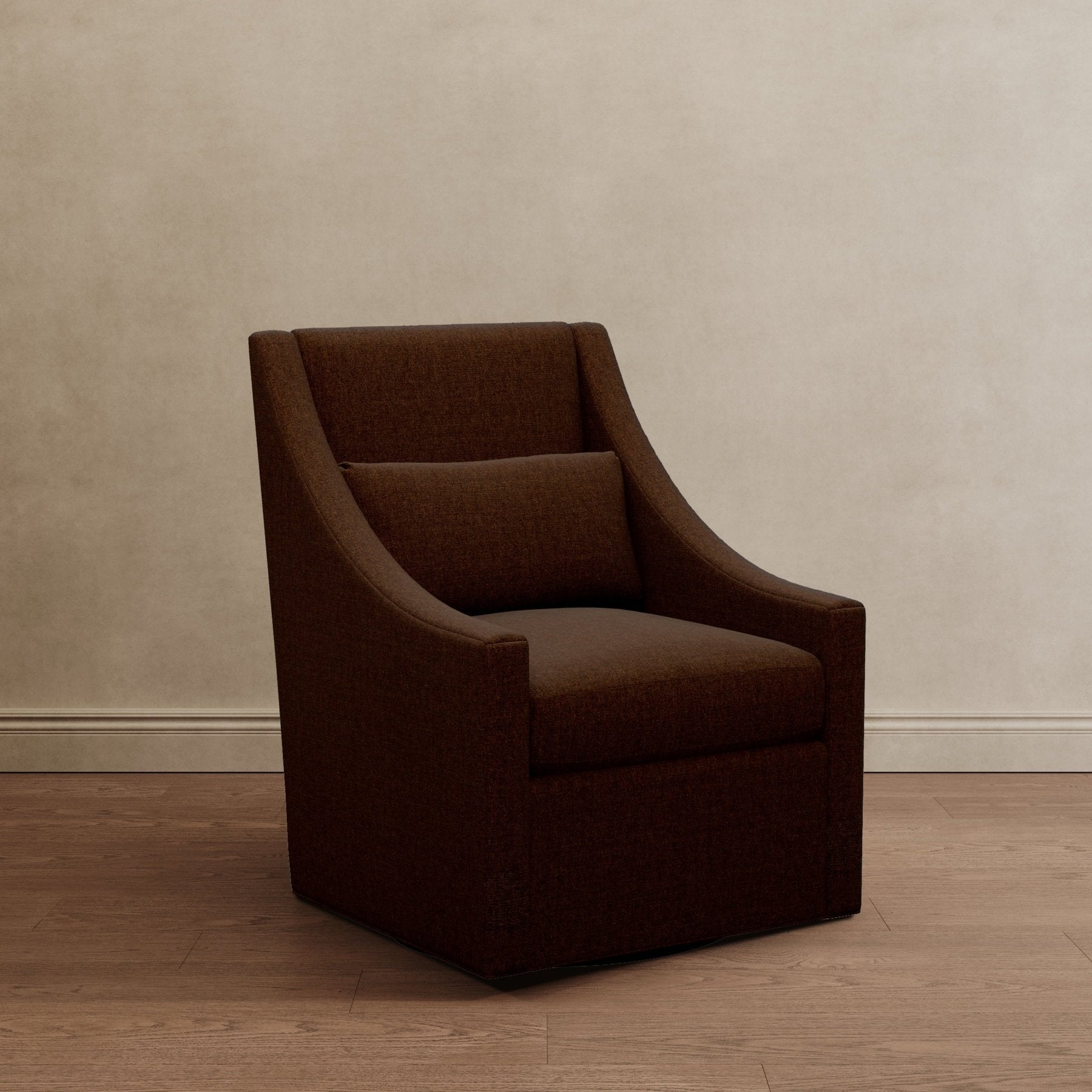 Lotus Lounger Swivel Chair Dark Brown Velvet - Marble Lotus - Lotus Lounger Swivel Chair Dark Brown Velvet