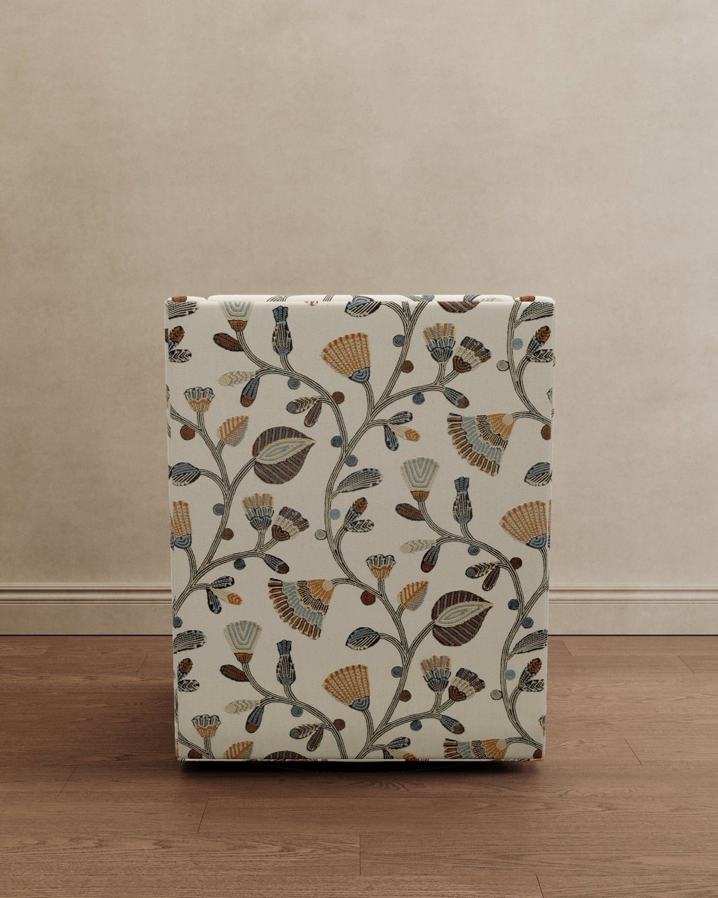 Lotus Lounger Swivel Chair Floral Embroidered - Marble Lotus - Lotus Lounger Swivel Chair Floral Embroidered