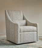 Lotus Lounger Swivel Chair Powder Blue Paisley - Marble Lotus - Lotus Lounger Swivel Chair Powder Blue Paisley