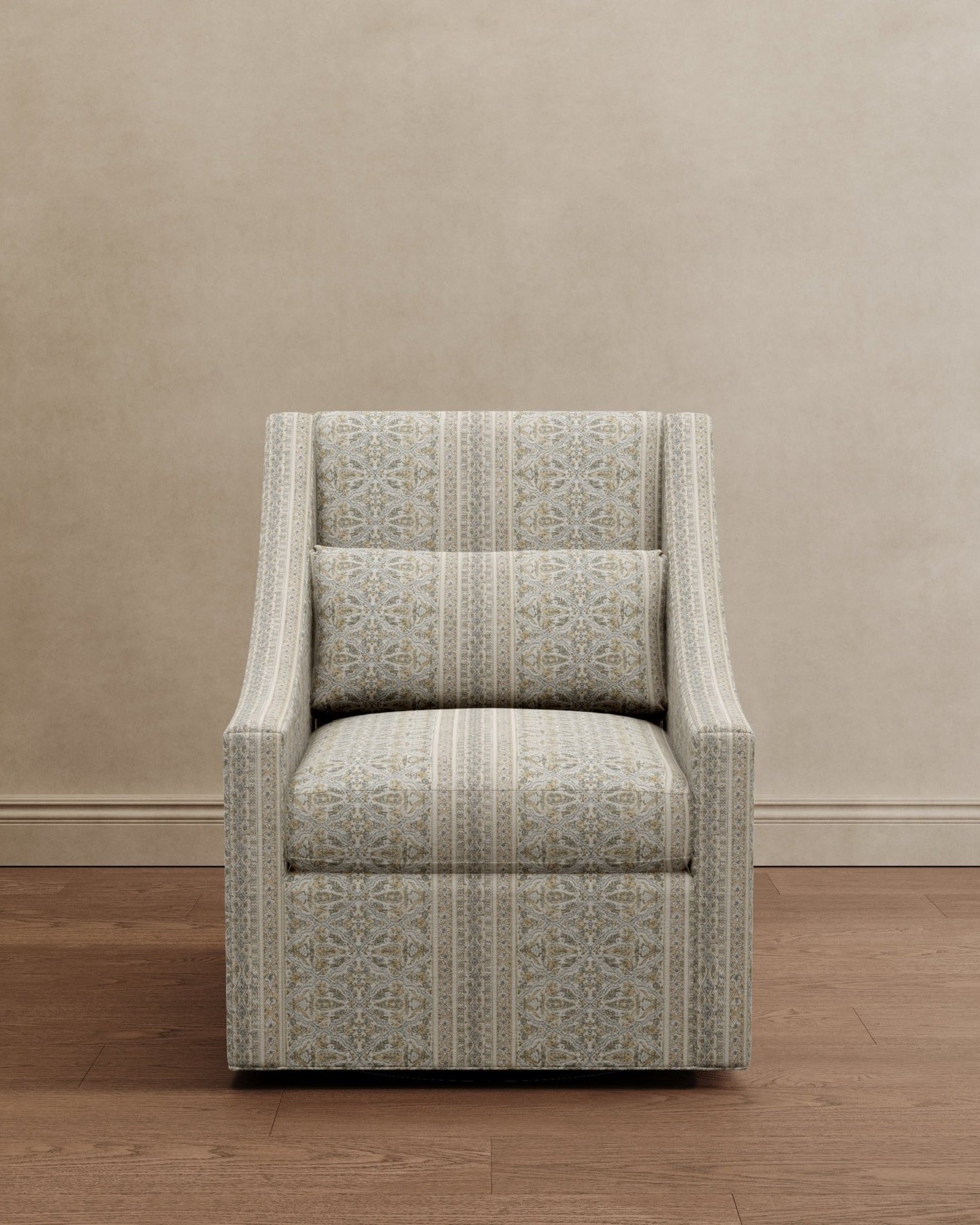 Lotus Lounger Swivel Chair Powder Blue Paisley - Marble Lotus - Lotus Lounger Swivel Chair Powder Blue Paisley