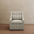 Lotus Lounger Swivel Chair Powder Blue Paisley - Marble Lotus - Lotus Lounger Swivel Chair Powder Blue Paisley