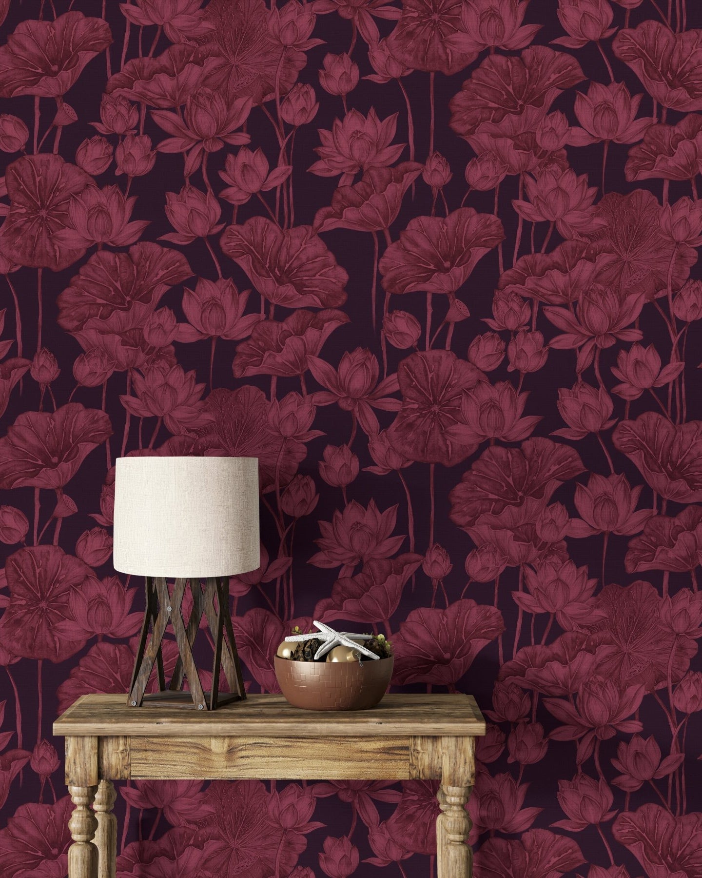 Lotuses – Maroon - Marble Lotus - Lotuses – Maroon