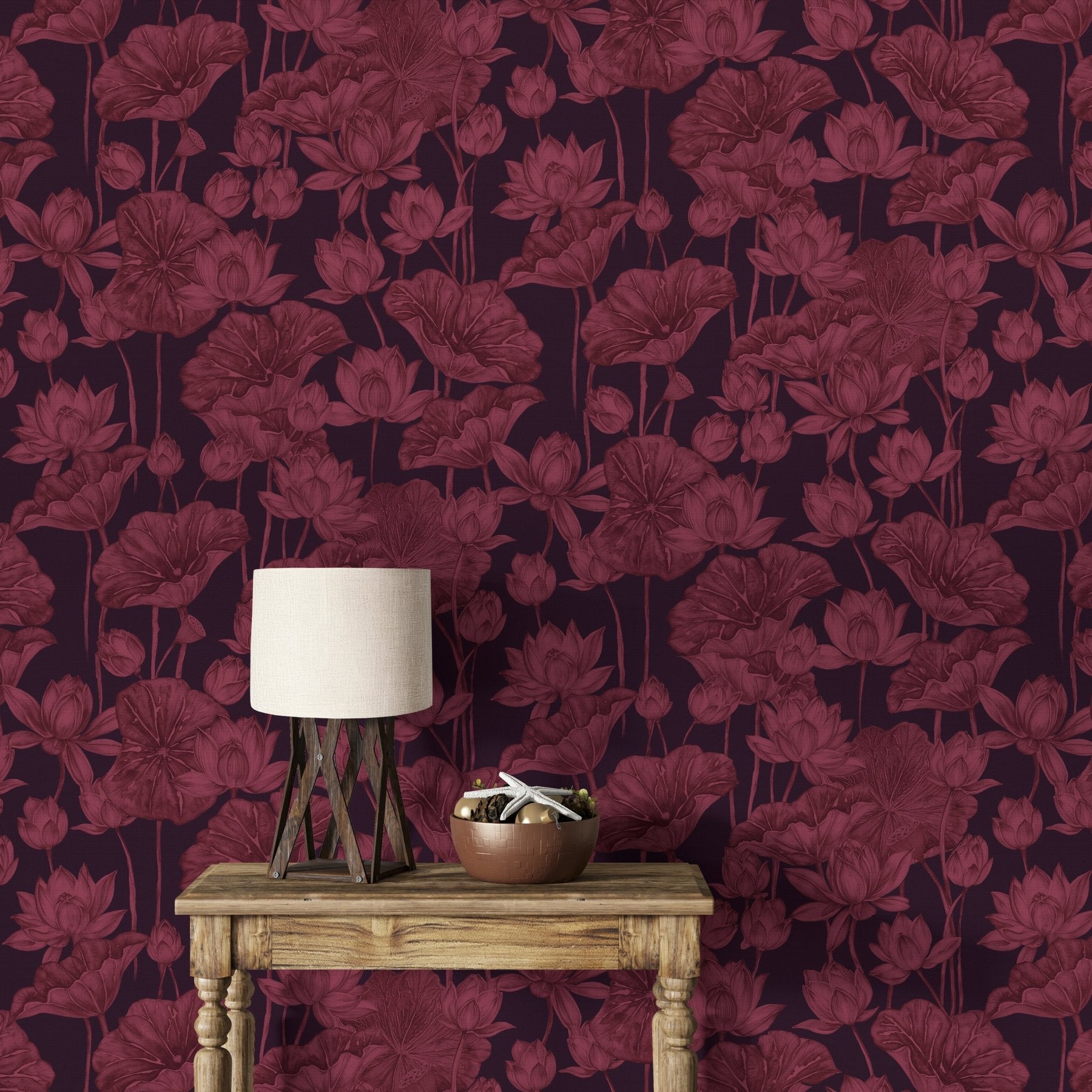 Lotuses – Maroon - Marble Lotus - Lotuses – Maroon