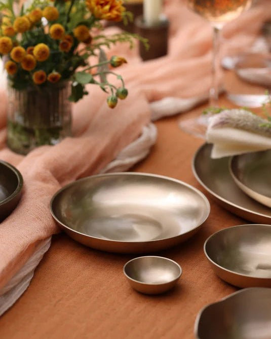 Luxe Kansa Cake Plate, 6" - Marble Lotus - Luxe Kansa Cake Plate, 6"