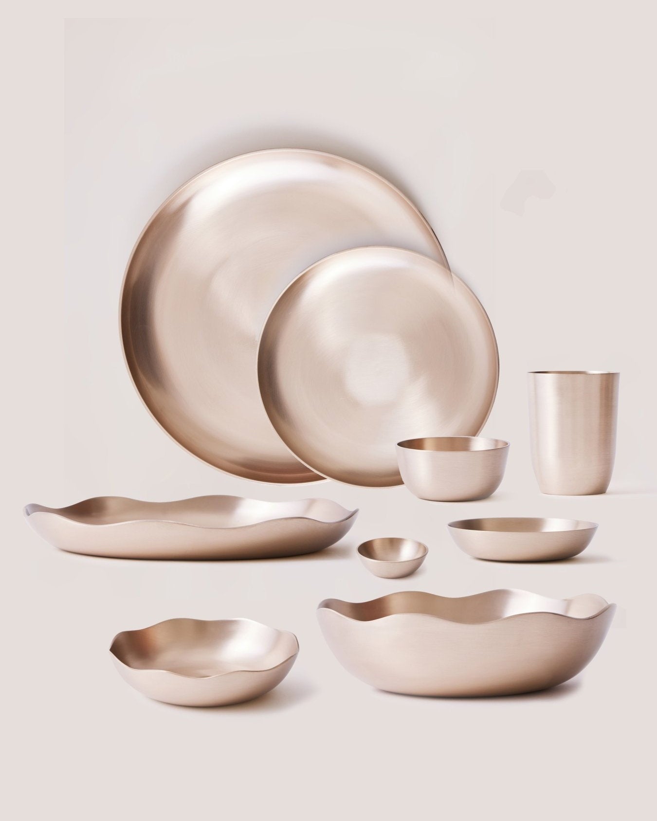Luxe Kansa Complete Dinner Set - Marble Lotus - Luxe kansa dinner set