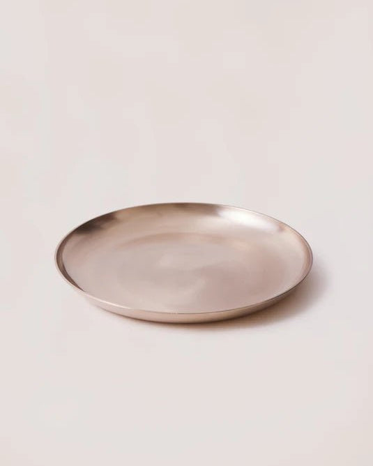 Luxe Kansa Dinner Plate, 10.5" - Marble Lotus - Luxe Kansa Dinner Plate, 10.5"