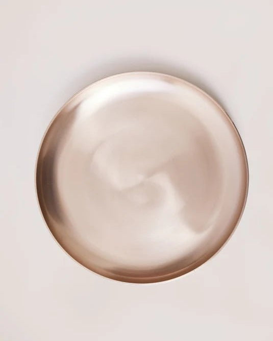 Luxe Kansa Dinner Plate, 10.5" - Marble Lotus - Luxe Kansa Dinner Plate, 10.5"