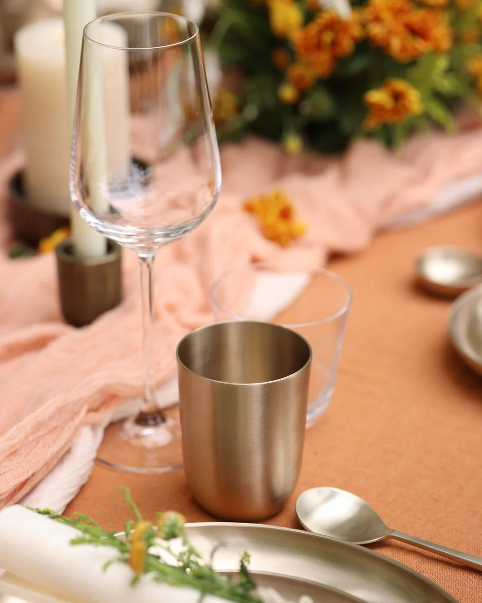 Luxe Kansa Tumbler - Marble Lotus - Luxe Kansa Tumbler