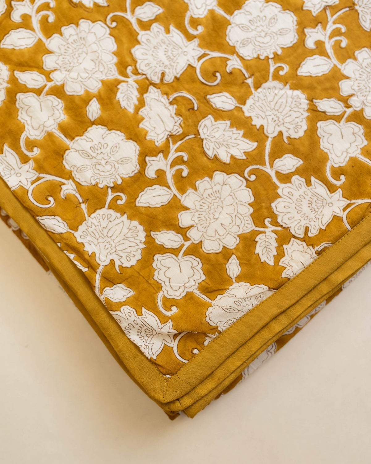 Lyla Block Printed Dohar - Marble Lotus - Lyla Block Printed Dohar