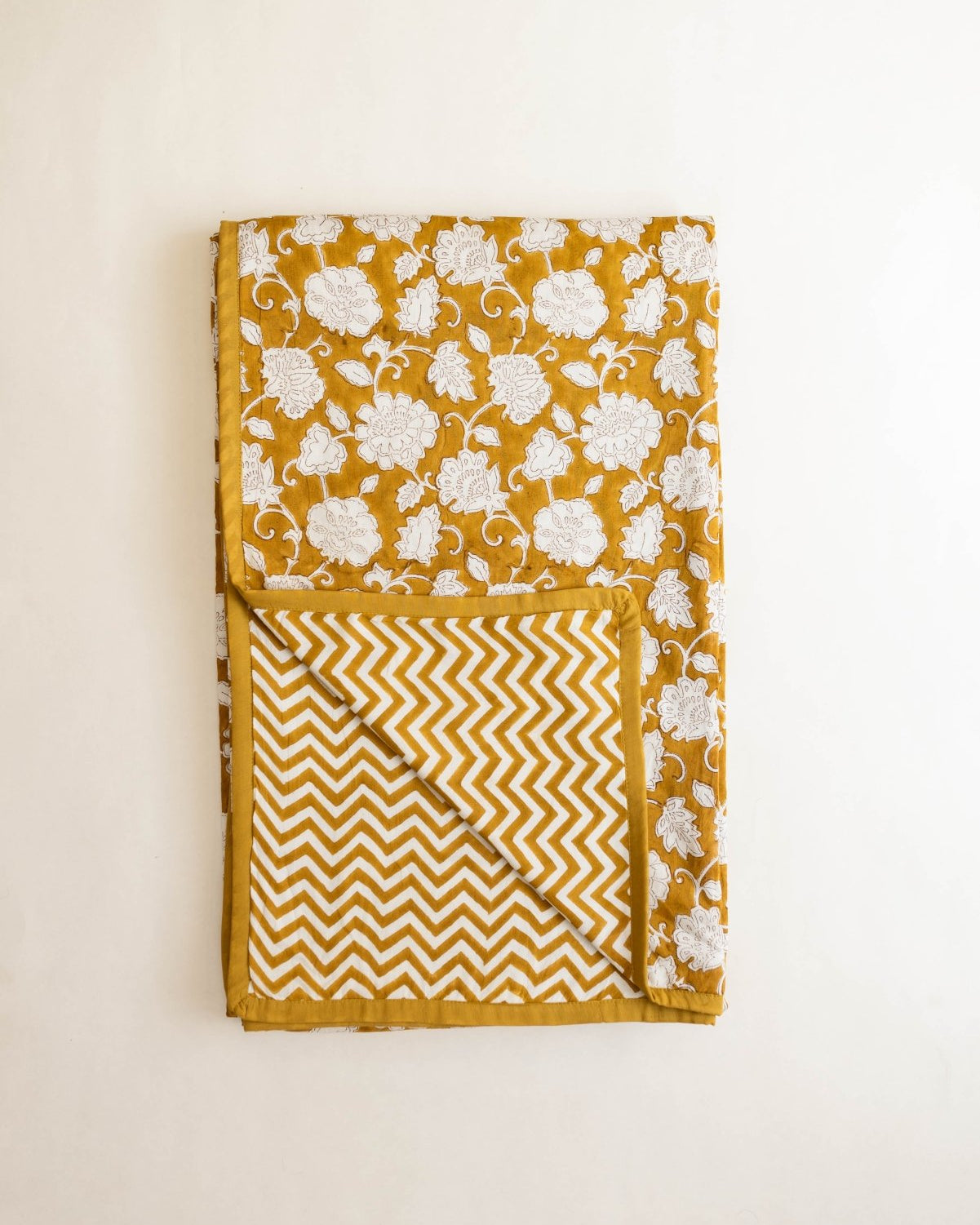 Lyla Block Printed Dohar - Marble Lotus - Lyla Block Printed Dohar