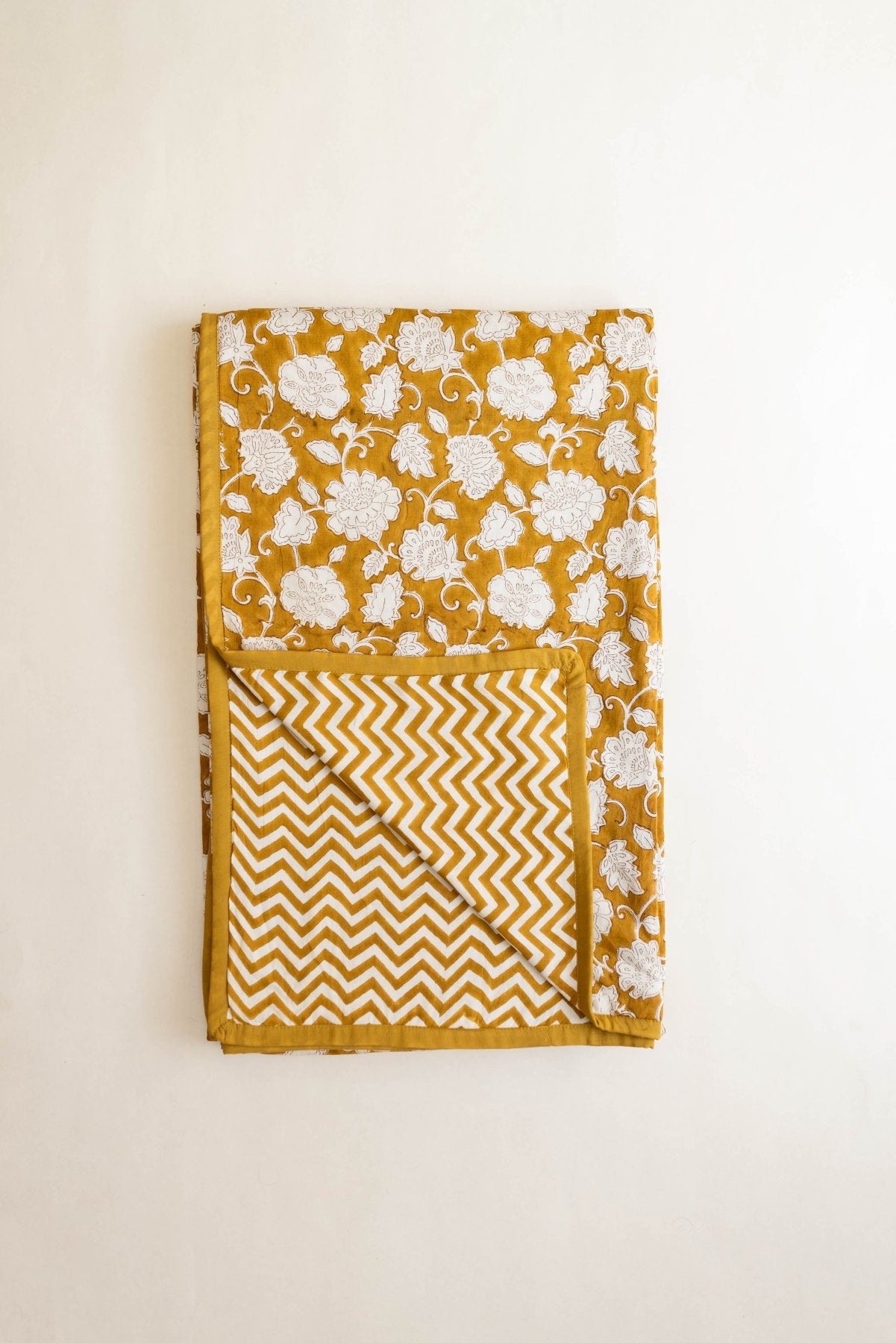 Lyla Block Printed Dohar - Marble Lotus - Lyla Block Printed Dohar