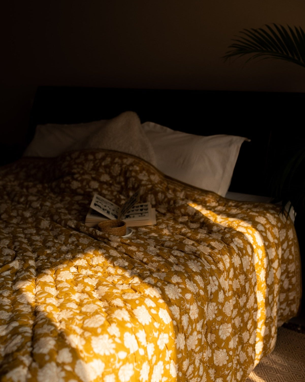 Lyla Block Printed Quilt - Marble Lotus - Lyla Block Printed Quilt
