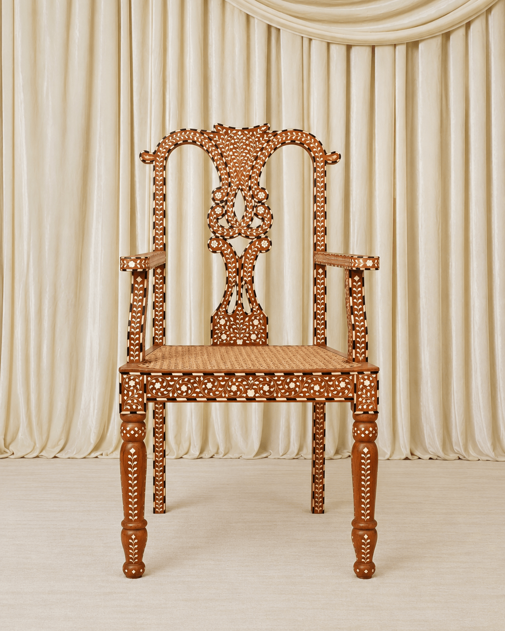 Maharani Heirloom Dining Chair - Marble Lotus - Maharani Heirloom Dining Chair