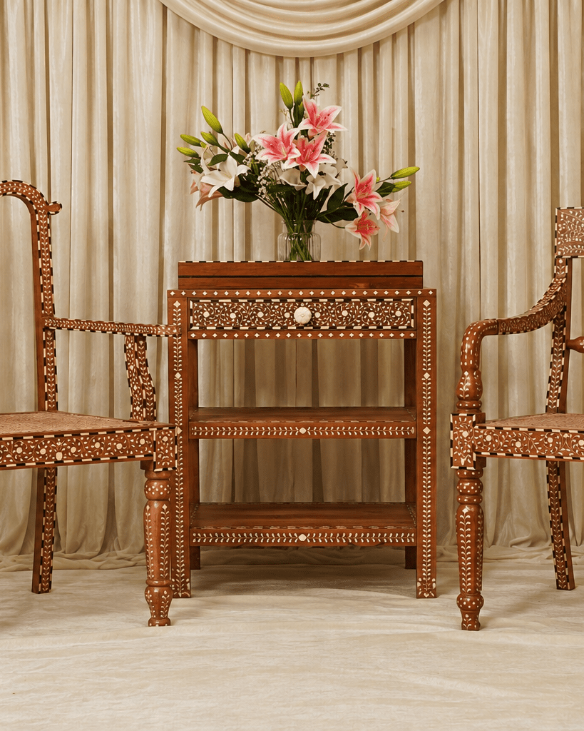 Maharani Heirloom Dining Chair - Marble Lotus - Maharani Heirloom Dining Chair