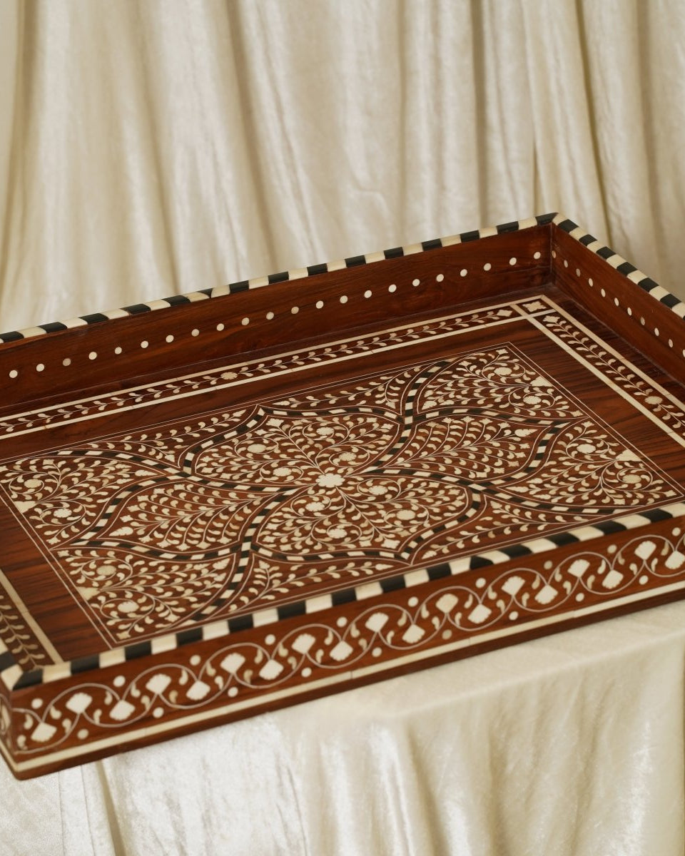 Maharani Jaal Tray - Marble Lotus - Maharani Jaal Tray