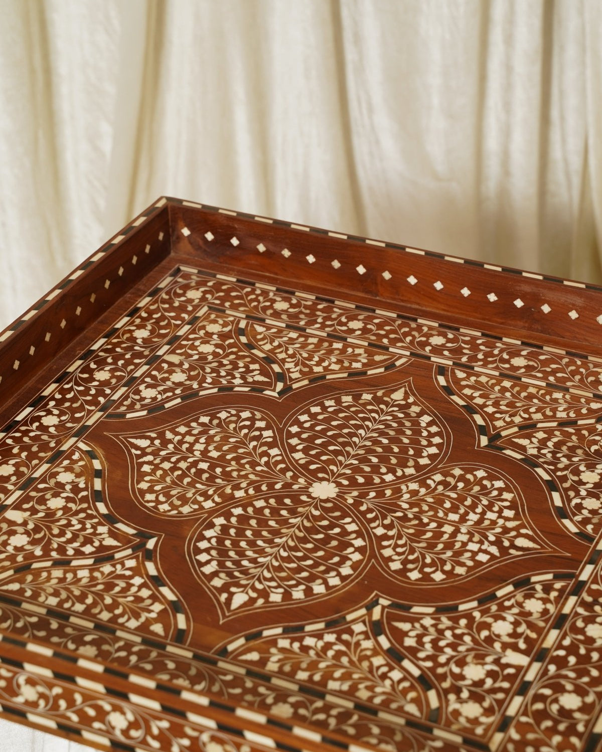 Maharani Mosaic Tray - Marble Lotus - Maharani Mosaic Tray