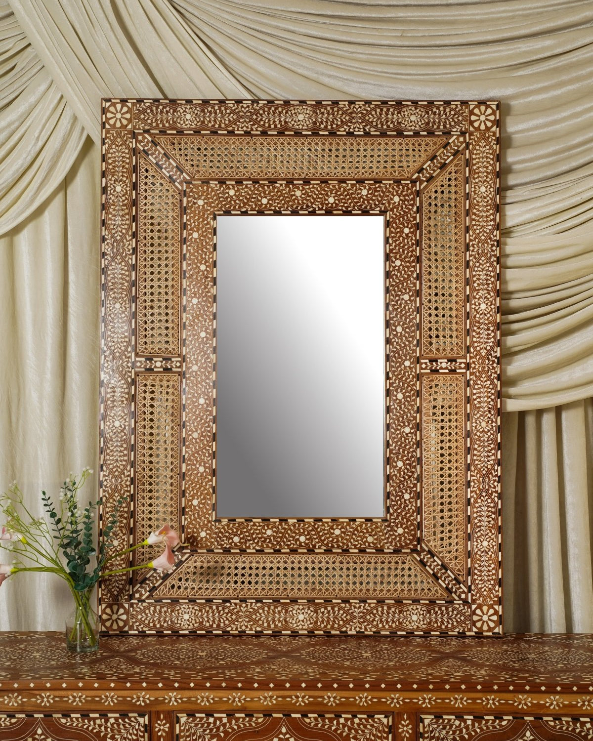 Maharani Rectangular Mirror 48 x 36 in - Marble Lotus - Maharani Rectangular Mirror 48 x 36 in