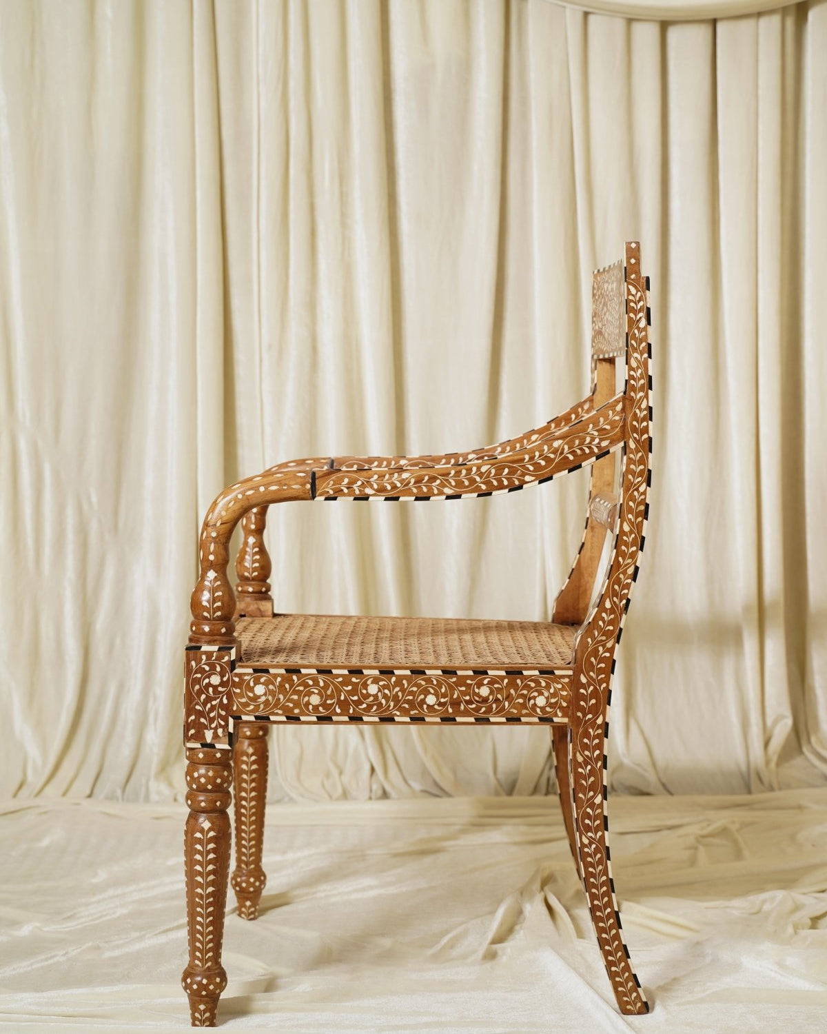Maharani Regal Dining Armchair - Marble Lotus - Maharani Regal Dining Armchair