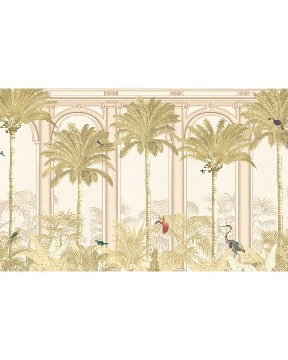 Malang, Tropical Theme Wallpaper for Walls - Marble Lotus - Malang Tropical Jungle Wallpaper