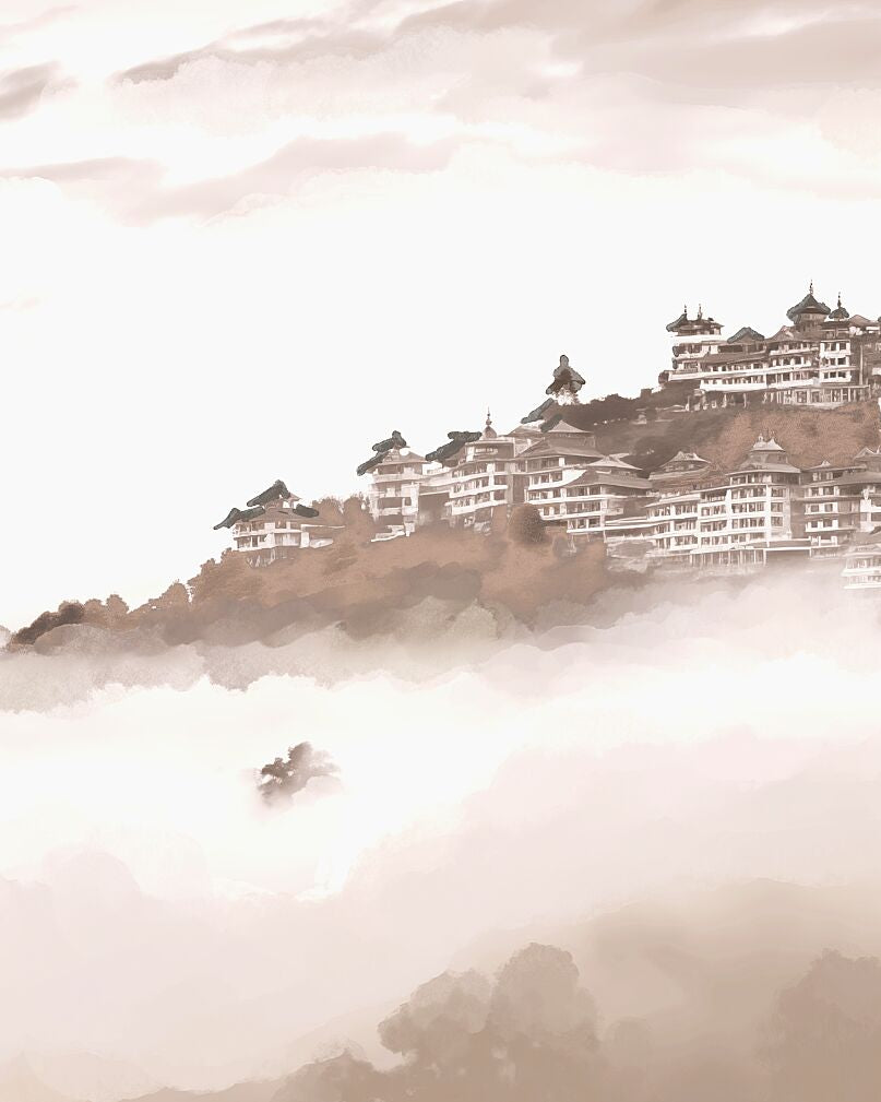 Manali, Himachal Pradesh | Watercolor Fine Art Giclée Print - Marble Lotus - Traditional Himachal Pradesh Manali Art