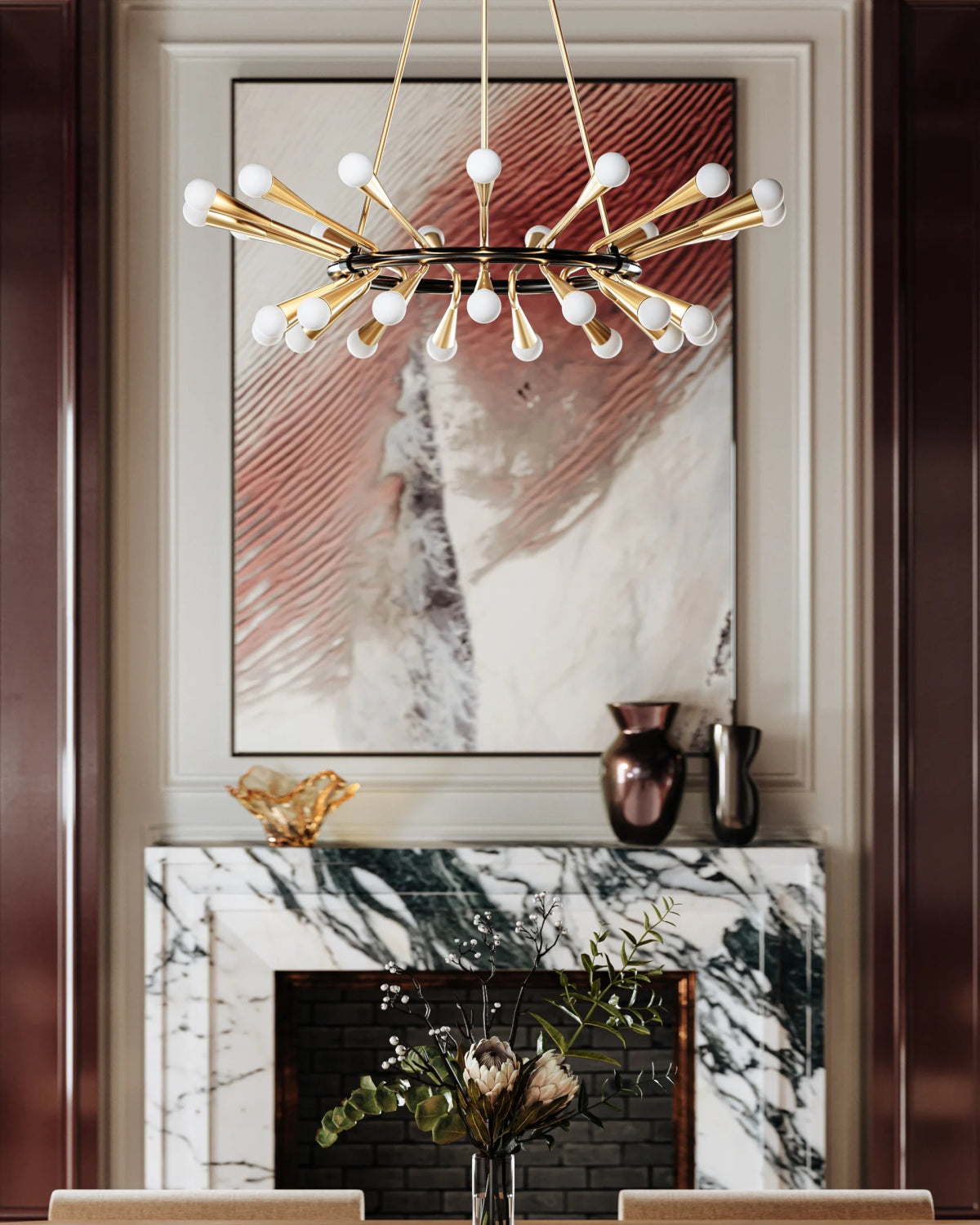 Medium Aries Chandelier - Marble Lotus - Medium Aries Chandelier