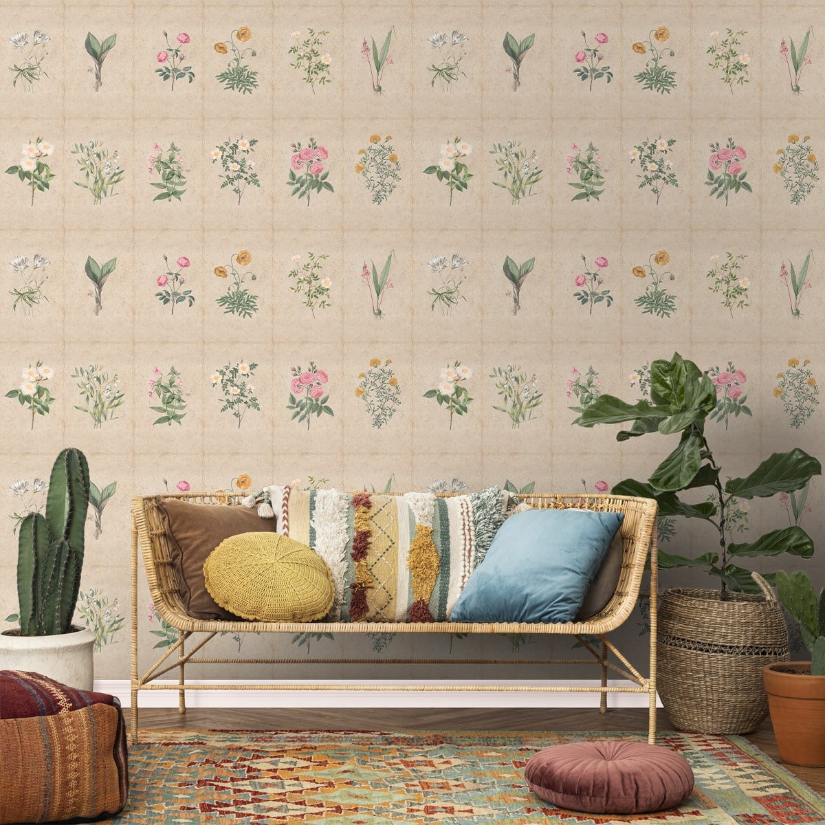 Mehek, Botanical Rendition Room Wallpaper - Marble Lotus - Buy Mehek Botanical Rendition Room Wallpaper from Marble Lotus