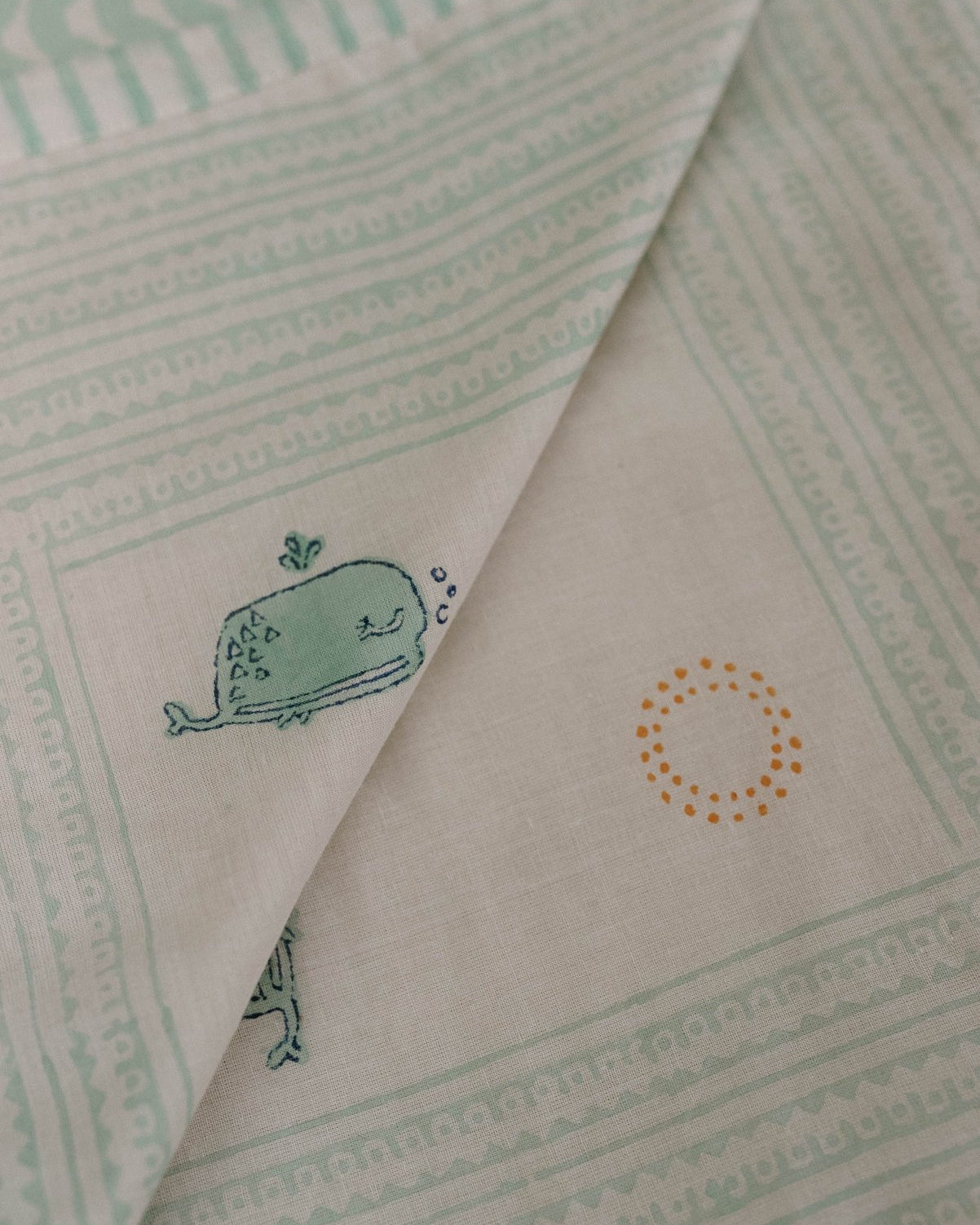 Moana Block Printed Baby Dohar - Marble Lotus - Moana Block Printed Baby Dohar