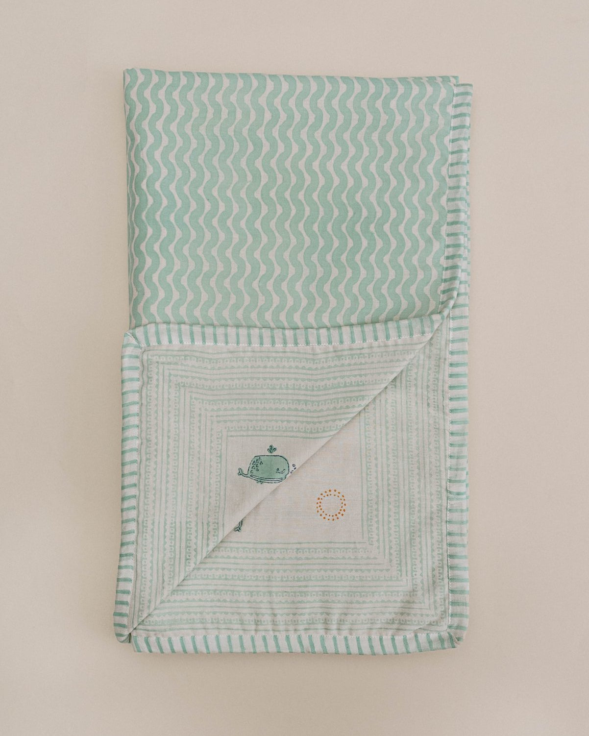 Moana Block Printed Baby Dohar - Marble Lotus - Moana Block Printed Baby Dohar