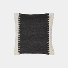 Modern Ivory & Black Woolen Pillow - Marble Lotus - Order Modern Ivory Black Woolen Pillow
