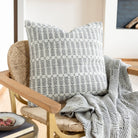 Modern Ivory Woolen Pillow - Marble Lotus - Ivory Woolen Pillow