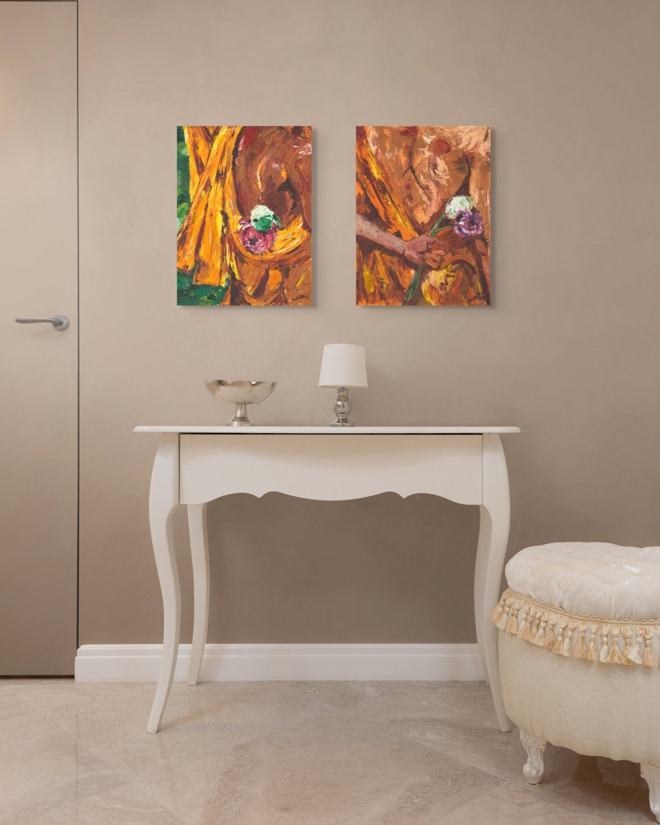 Monk with a Flower in his Robe - Marble Lotus - Buy Monk with a Flower in His Robe Art | Marble Lotus