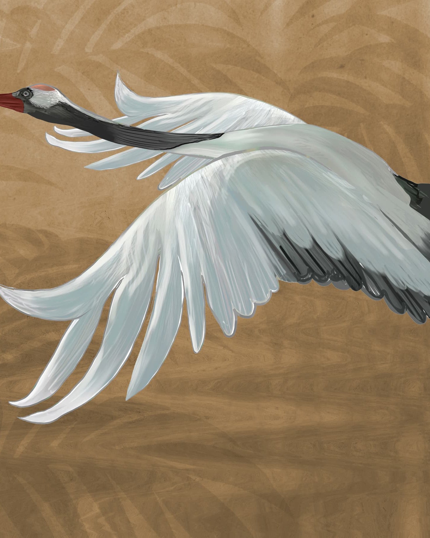 Musafir Beautiful Cranes Brown Wallpaper - Marble Lotus - Buy Musafir Migrating Cranes Wallpaper | Marble Lotus