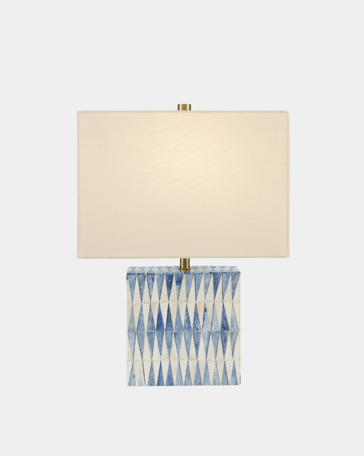 Nadene Blue & White Table Lamp - Marble Lotus - Nadene Blue & White Stylish Table Lamp