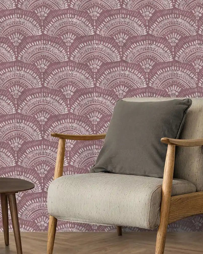 Navya Abstract Design Wallpaper Roll in Purple Color - Marble Lotus - Navya Abstract Design Wallpaper Roll in Purple Color