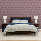 Navya Abstract Design Wallpaper Roll in Purple Color - Marble Lotus - Navya Abstract Design Wallpaper Roll in Purple Color for rooms