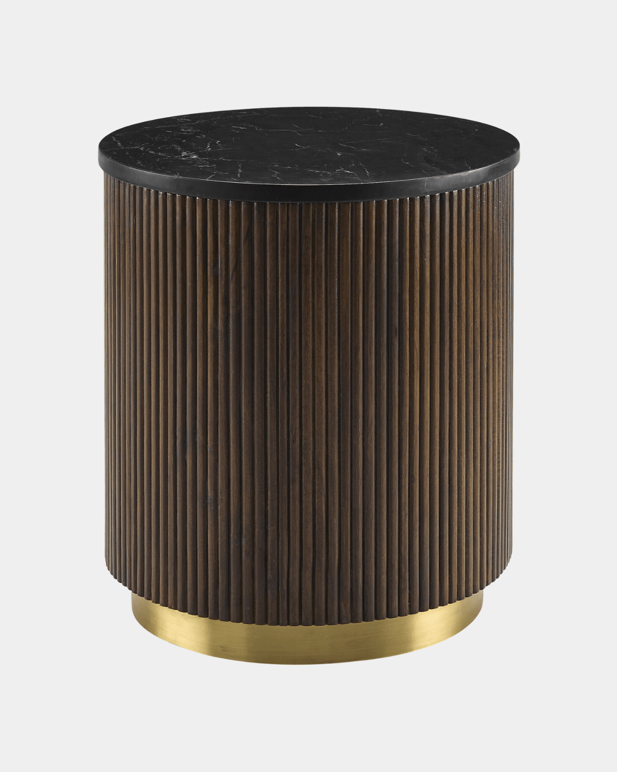 Nems Luxe Black Marble Side Table - Marble Lotus - Black Marble Side Table