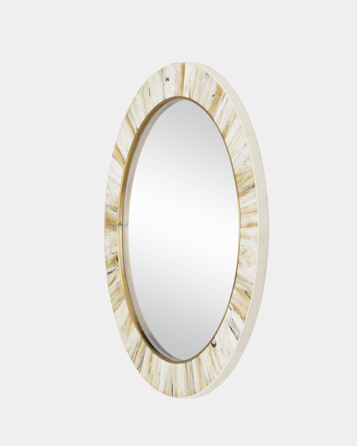 Niva Round Mirror - Marble Lotus - Niva Round Mirror