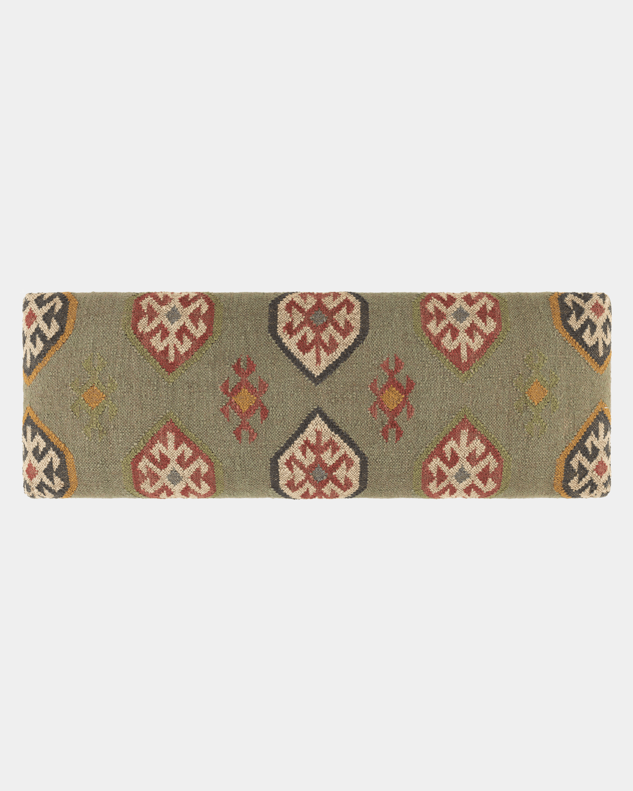 Olive Green Ikat Bench - Marble Lotus - Olive Green Ikat Bench