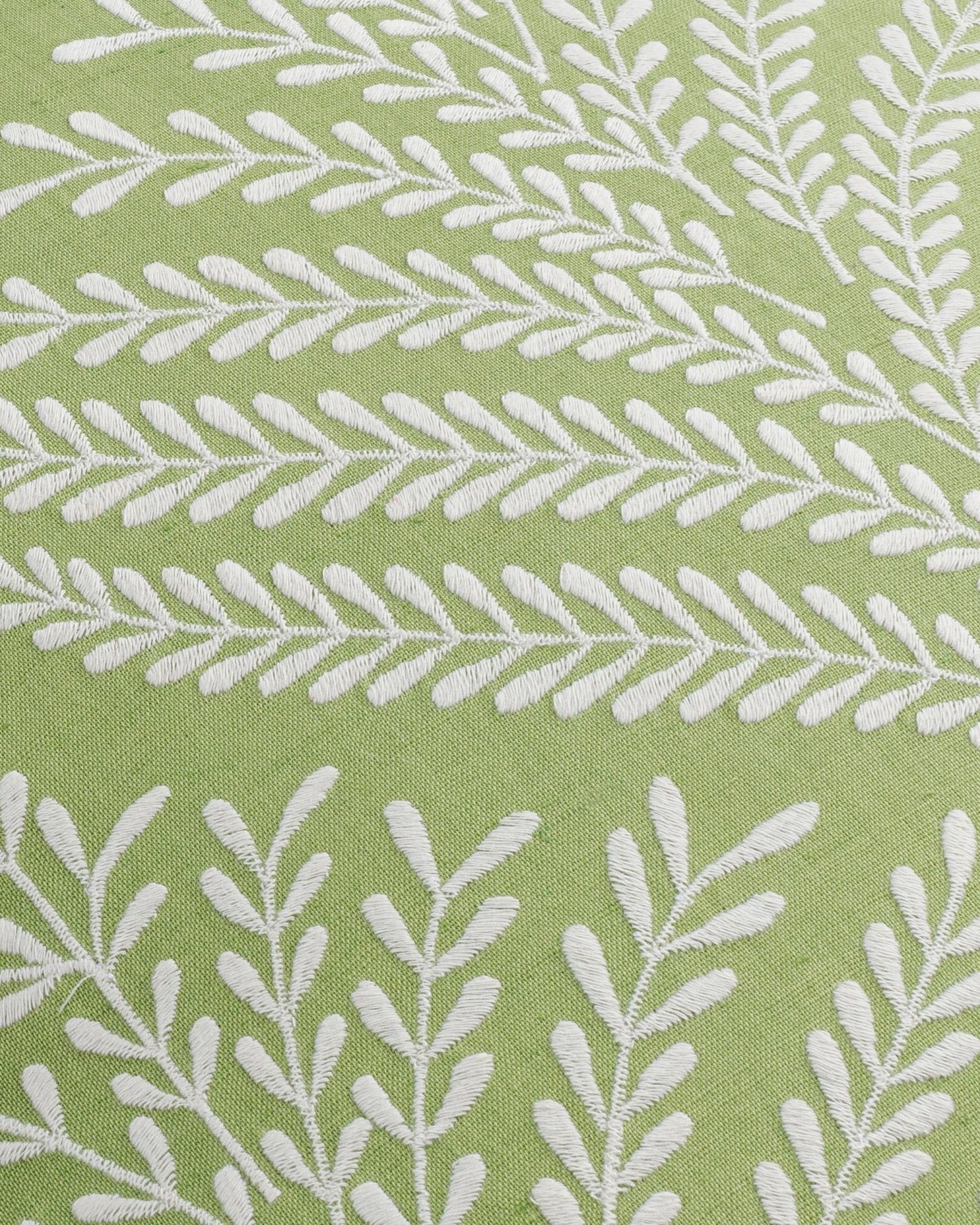 Olive Linen Embroidered Pillow - Marble Lotus - Amber Linen Embroidered Pillow