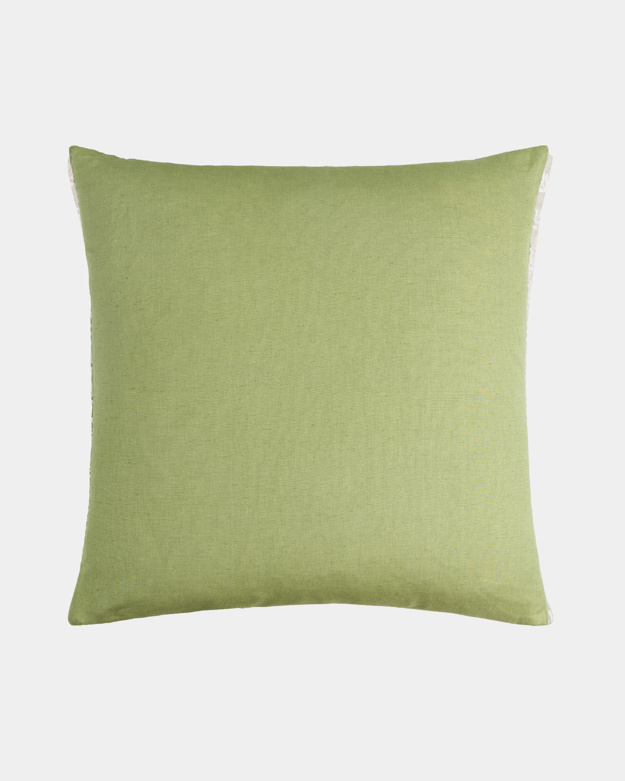 Olive Linen Embroidered Pillow - Marble Lotus - Amber Linen Embroidered Pillow