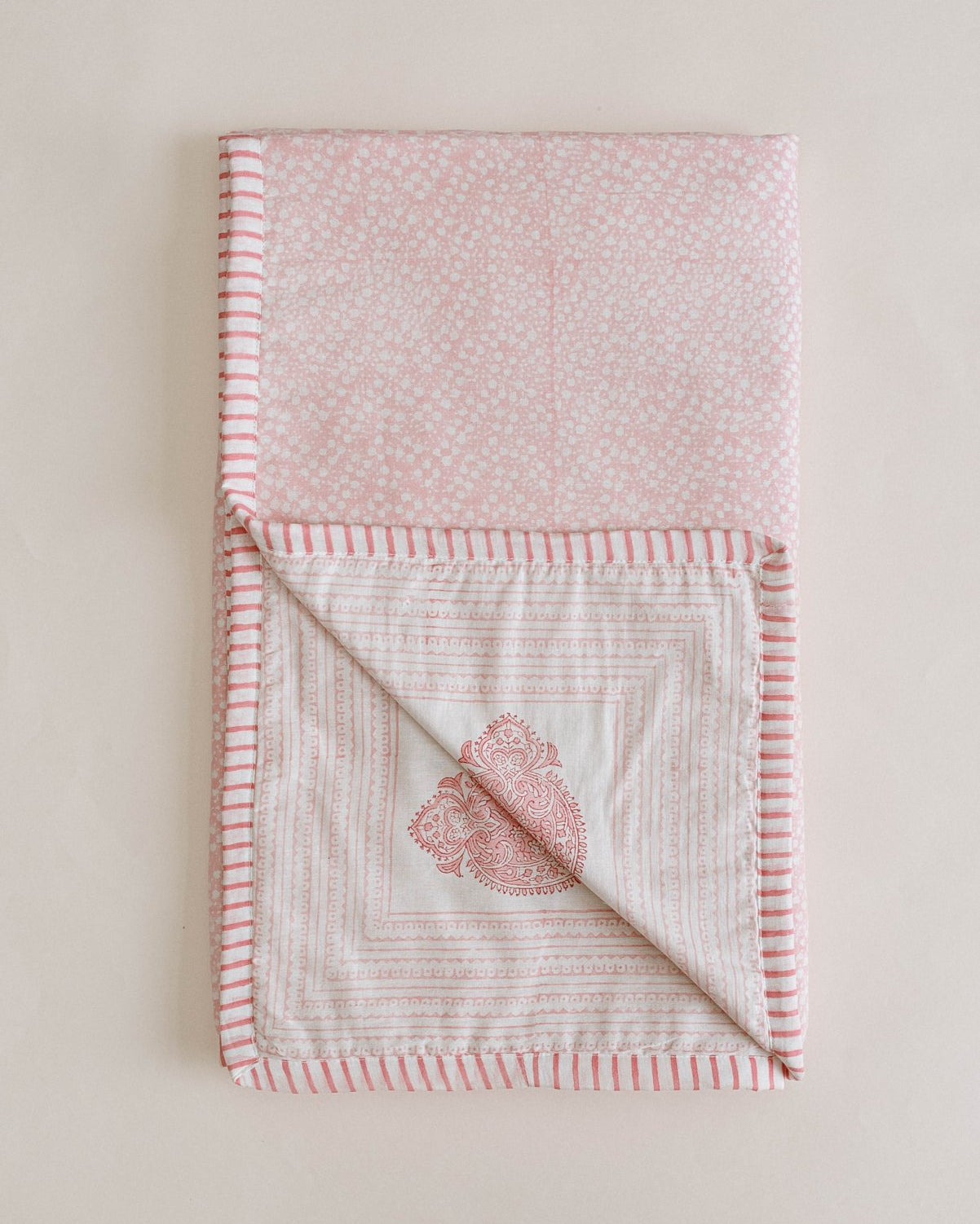 Orchid Block Printed Baby Dohar - Marble Lotus - Orchid Block Printed Baby Dohar