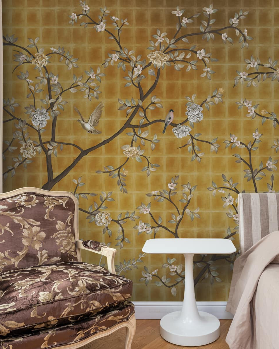 Oriental Garden, Chinoiserie Wall Wallpaper - Marble Lotus - Oriental Garden, Chinoiserie Wall Wallpaper