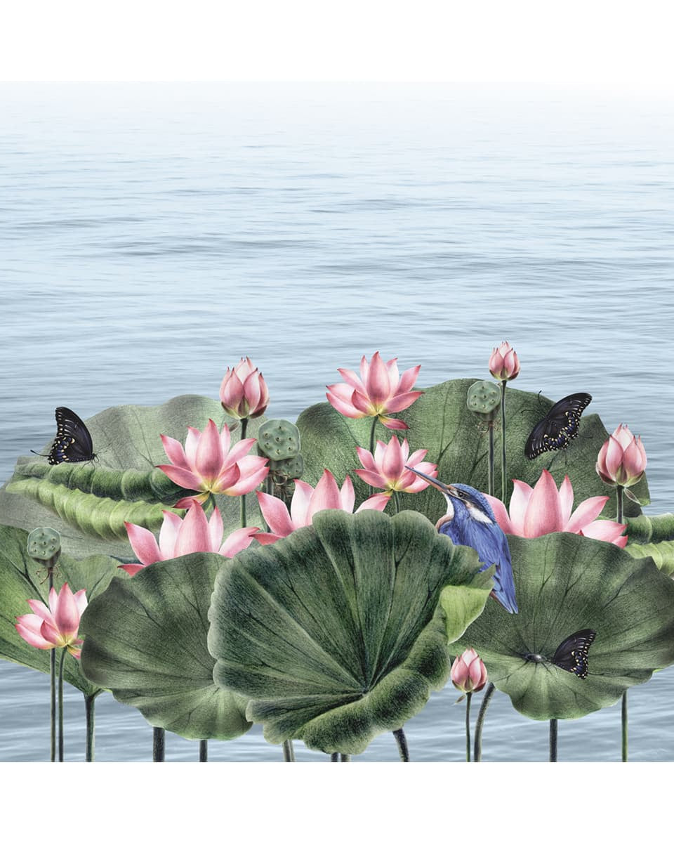 Padma, A Beautiful Lotuses Wallpaper for Walls - Marble Lotus - Padma, A Beautiful Lotuses Wallpaper for Walls