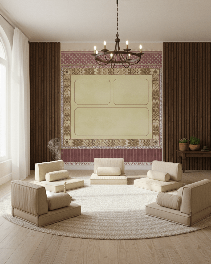 Palace of Illusions - Mustard Yellow - Marble Lotus - Palace of Illusions - Mustard Yellow