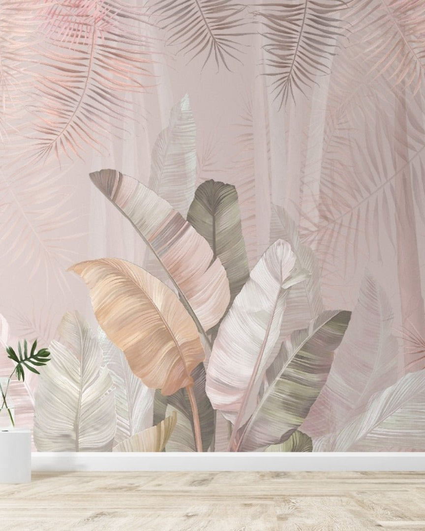 Pallav, A Champagne Pink Colors Tropical Wallpaper - Marble Lotus - Pallav, A Champagne Pink Colors Tropical Wallpaper