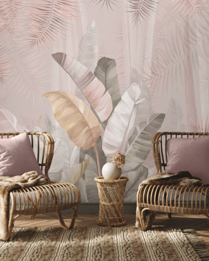 Pallav, A Champagne Pink Colors Tropical Wallpaper - Marble Lotus - Pallav, A Champagne Pink Colors Tropical Wallpaper