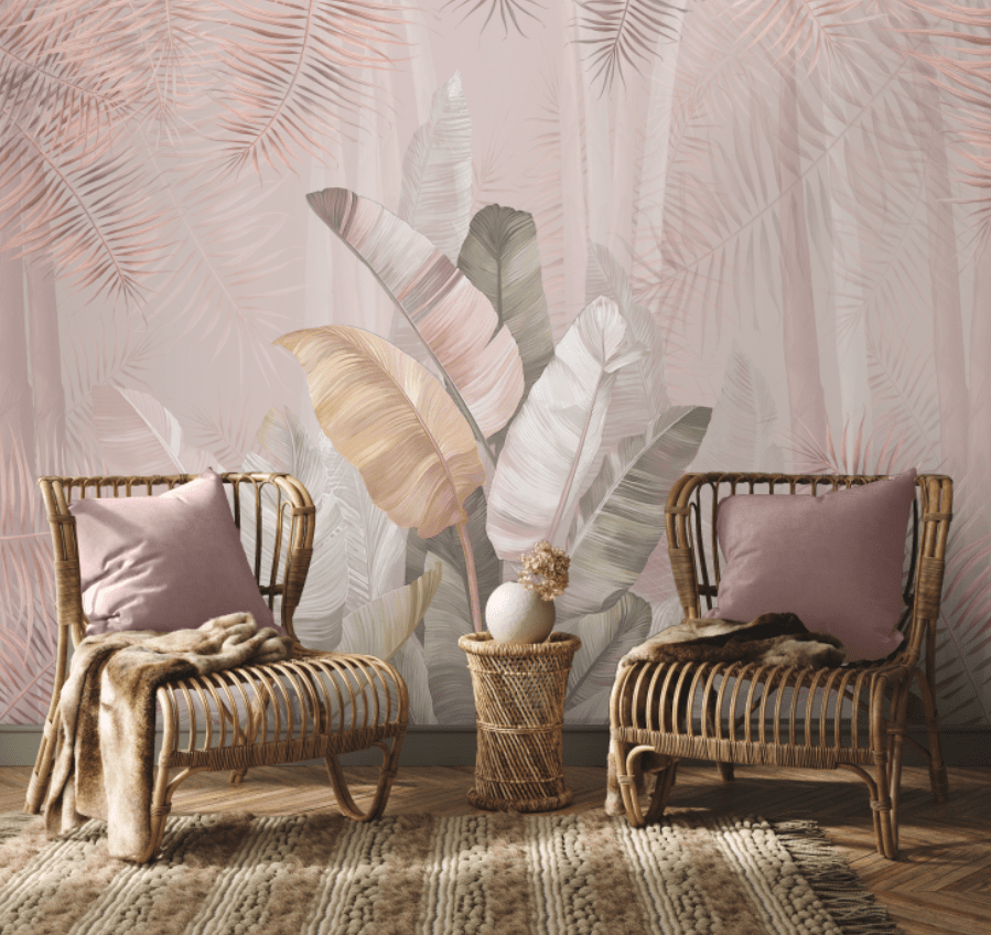 Pallav, A Champagne Pink Colors Tropical Wallpaper - Marble Lotus - Pallav, A Champagne Pink Colors Tropical Wallpaper
