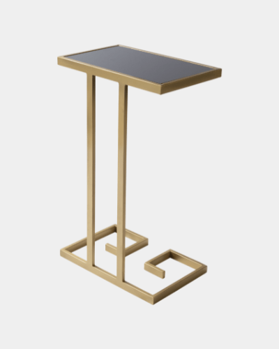 Parisian Sleek Glass Iron Table - Marble Lotus - Parisian Sleek Glass Iron Table
