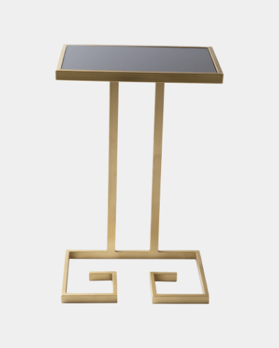 Parisian Sleek Glass Iron Table - Marble Lotus - Parisian Sleek Glass Iron Table